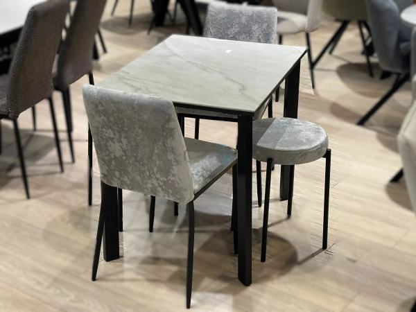Стол DikLine SKT90 Керамика ONYX YB8020125BG/подстолье черный/опоры черный